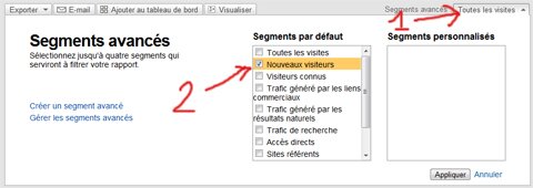 principales pages d'arrivée, google analytics, taux de rebond